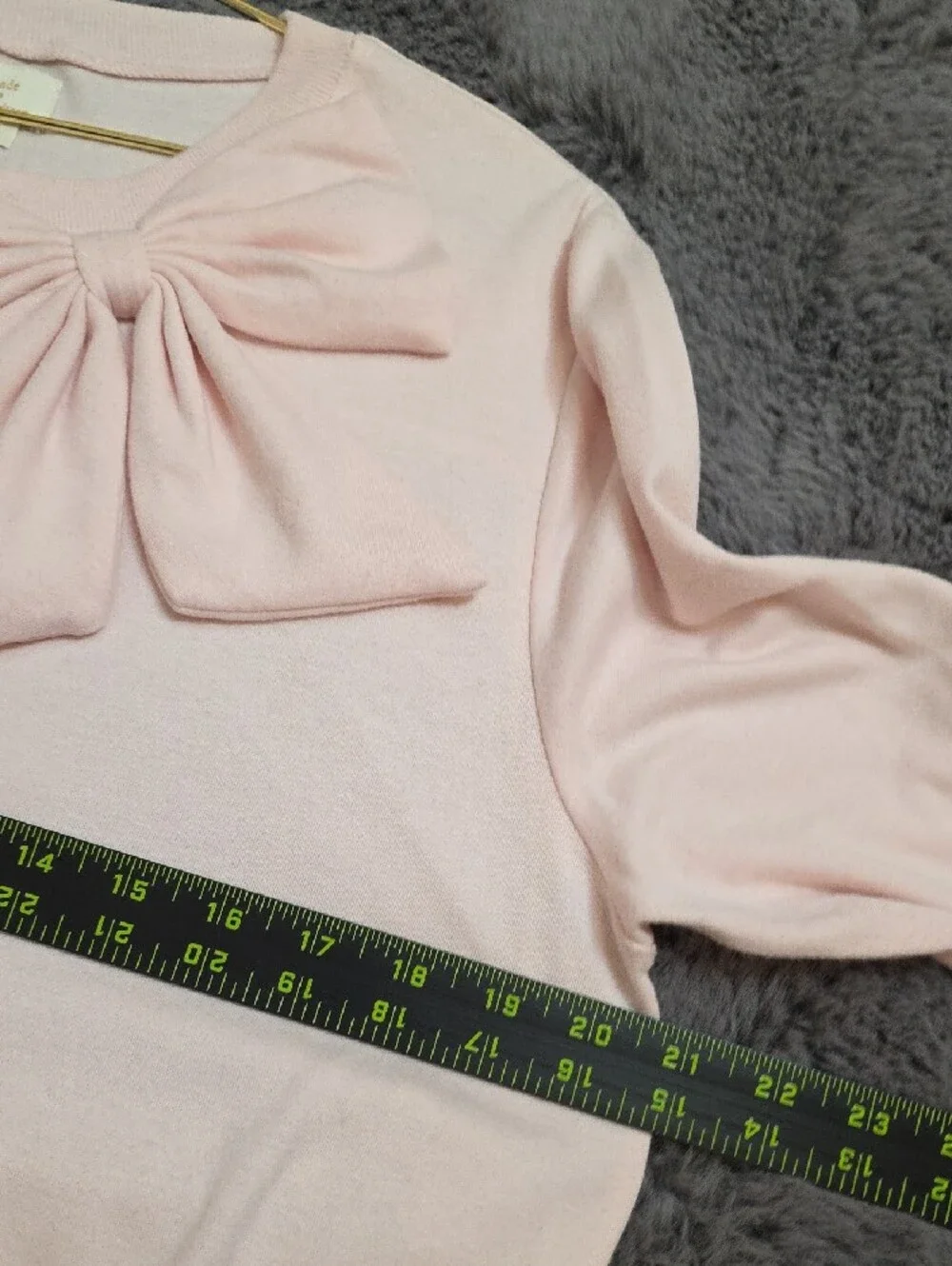 kate spade Pale Pink Bow-Accent Layered Sweatshirt Size 1 Small Relaxes